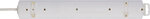 Bloc multiprise avec fiche plate 6 prises blanc 2 m H05VV-F 3G1,5