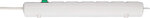 Bloc multiprise avec fiche plate 6 prises blanc 2 m H05VV-F 3G1,5