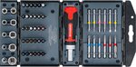 Jeu d’embouts/de douilles avec poignee rotative a cliquet pour embouts reversibles 53 pieces