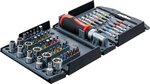 Jeu d’embouts/de douilles avec poignee rotative a cliquet pour embouts reversibles 53 pieces