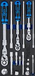 Jeu de cliquets extensible reversible (1/4) - (3/8) - (1/2) 17 pieces