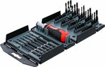 Jeu d'embouts de torsion avec poignee rotative a cliquet pour embouts reversibles 52 pcs