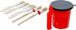 Jeu de pinceaux plats / annulaires avec pot de peinture 6 pcs