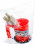 Jeu de pinceaux plats / annulaires avec pot de peinture 6 pcs