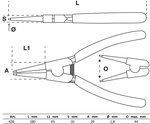 Pince a circlips droite pour circlips exterieurs 180 mm