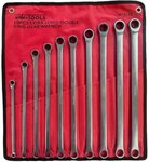 Jeu de cles a cliquet a anneau extra-long 8–19mm 10-pieces