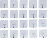 Jeu de crochets adhesifs transparent autocollants 20 pcs