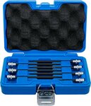 Jeu d’embouts douilles (1/4) profil T (pour Torx) a tete spherique T10 - T40, 7 pieces