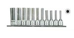 Jeu de 11 douilles Torx longues 3/8