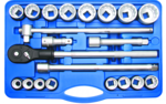 Coffret de douilles 20 mm (3/4) en pouces 21 pieces
