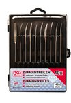 Jeu de limes diamantees de perforation courbees 140 x 3 mm 10 pieces