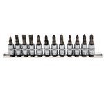 Jeu de douilles a embouts (1/4) fente, cruciforme PH / PZ 12 pieces