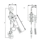 Palan a racagnac 0,75 ton, 1,5m