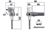 Porte-embout a angle droit 75Nm