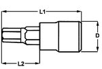 Embout douille 1/2 hex 6mm