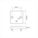 Feu arriere 12/24V 4 fonctions 100x100mm LED