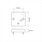 Feu arriere 12/24V fonctions 100x100mm LED