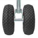 Roue a double nez 48 mm 2x jante en plastique avec pneu pneumatique 260x85 mm