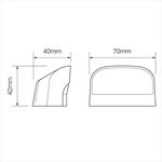 eclairage de plaque d'immatriculation 12/24V 70x42mm LED