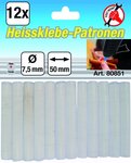 Batonnets de colle chaude transparent Ø 7,5 mm, 50 mm 12 pieces