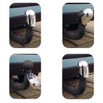 Capuchon de barre de remorquage en metal chrome pliable sous blister