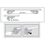 Porte-bagages de toit 120 cm en aluminium 90 kg