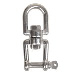 emerillon a blocage 8 mm, acier inoxydable A4 AISI 316, il/fourche, 2 500 daN