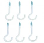 Assortiment de crochets a visser blanc revetement en matiere plastique 60 mm 6 pieces