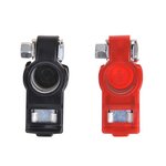 Jeu de pinces pour bornes de batterie (+) et (-) avec protection plastique rouge/noir