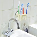 Porte-brosse a dents avec ventouse blanc 2kg