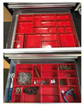 Plateaux de strorage en plastique pour chariot d'atelier 17 pcs.