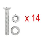 Jeu de rails de reliure en aluminium 2x60cm 6 pieces