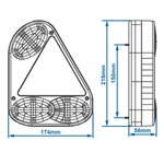 Feu arriere 5 fonctions 218x174mm gauche