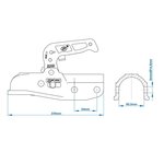 Attelage a boule rond 60 mm freine