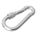 Mousqueton metal 8x80mm avec fermeture a vis x10 pieces