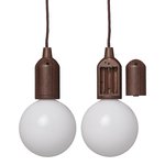 Lampe retro XL motif en bois avec cordon 90cm