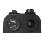 Kit de montage en saillie : prise DIN + port USB double type A 2x2100mA