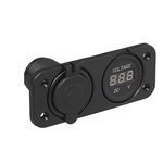 Kit d'encastrement : voltmetre 6-30V + port USB double type A 2x2100mA