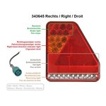 Feu arriere 5 fonctions 208x188mm 22LED droit UK
