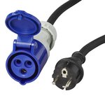 Rallonge 150 cm 3x2,5 mm² de la prise Schuko vers la prise CEE