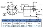 Pompe de refroidissement auto-amorcant, hauteur 240 mm, 0,18 kw, 230V