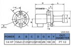 Pompe de refroidissement, longueur d'insertion 180 mm, 0,18 kw, 3x400V
