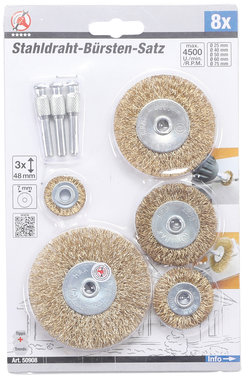 Ensemble de brosse en acier de 8 pieces