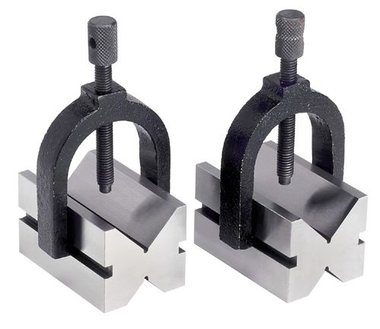 Paire de blocs en v diametro 42 mm - etriers de serrage reglables