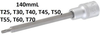 Prise 1/2 Bit, T-Star (pour Torx), T25x140 mm