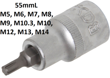 BGS 4332 | denture multiple intérieure 1/2 M8 Douille à embouts pour XZN 12,5 mm longueur 140 mm 
