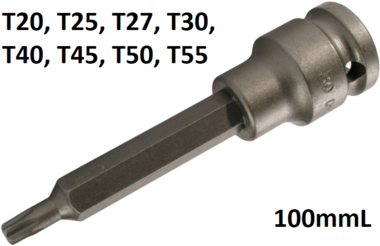 1/2 Embout Impact,torx, 100 mm long, T20