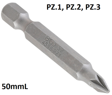 Longueur du foret 50 mm Entraxe 6,3 mm (1/4) Fente croisee PZ1