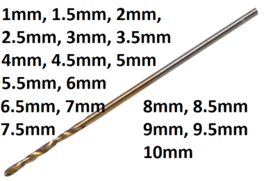 Foret torsade, HSS-G, titane, 1,5 mm (2 pieces)