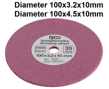 Disque abrasif pour art. 3180, 100 x 3,2 x 10 mm